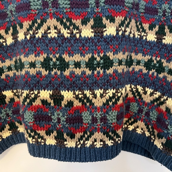 Vintage L.L. Bean Sweater Womens Large Nordic Fair Isle Cardigan Made In USA 90s - Picture 8 of 10